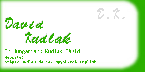 david kudlak business card