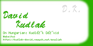 david kudlak business card